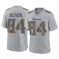 M.Vikings #84 Josh Oliver Player Gray Atmosphere Fashion Home Game Gdoa Stitched Jerseys