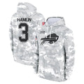 B.Bills #3 Damar Hamlin Player Arctic Camo Salute to Service Hoodies Game Gdoa Stitched Jerseys