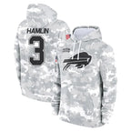B.Bills #3 Damar Hamlin Player Arctic Camo Salute to Service Hoodies Game Gdoa Stitched Jerseys