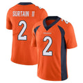 D.Broncos #2 Pat Surtain II Player Orange Color Vapor Untouchable Limited Game Gdoa Stitched Jerseys