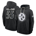 P.Steelers #55 Cole Holcomb Player 2026 Black Logo Pullover Hoodies Limited Game Gdoa Stitched Jerseys