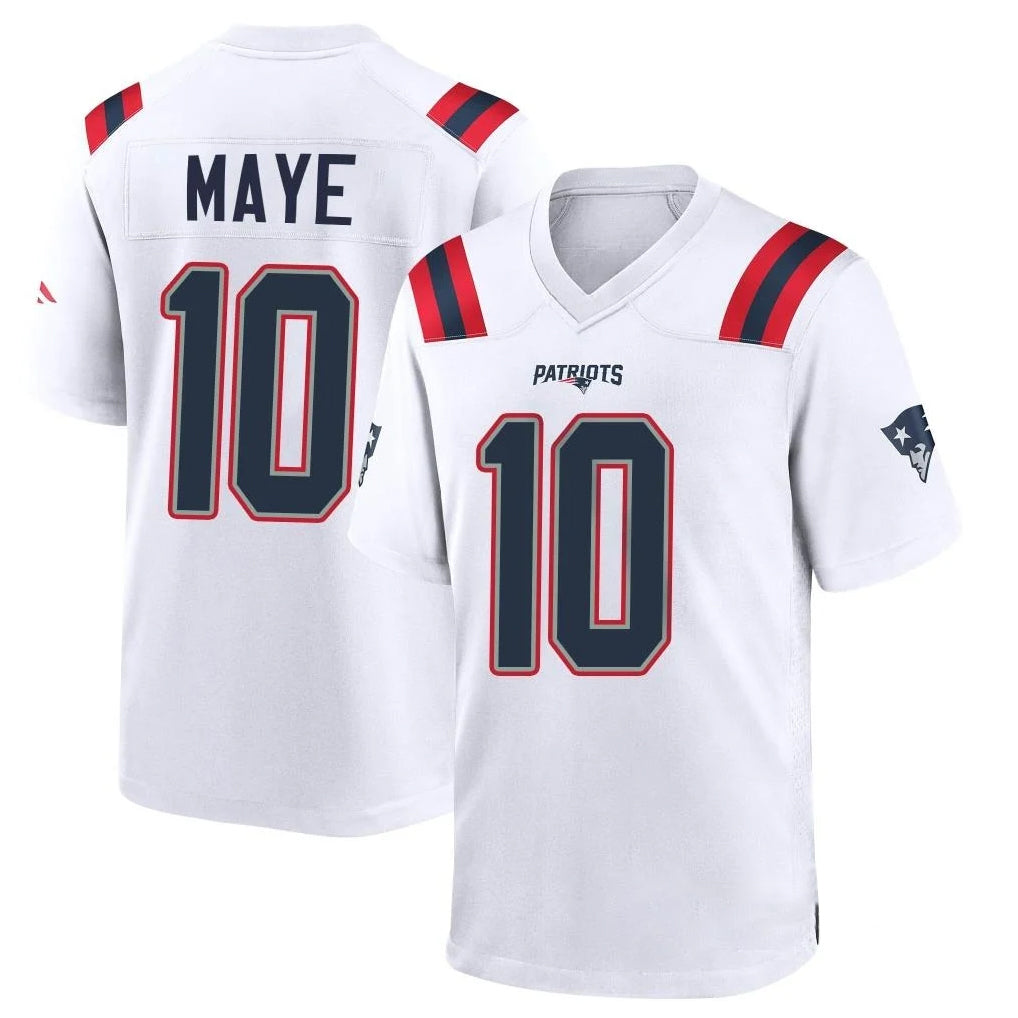 NE.Patriots #10 Drake Maye Player White Home Game Gdoa Stitched Jerseys
