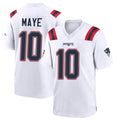 NE.Patriots #10 Drake Maye Player White Home Game Gdoa Stitched Jerseys