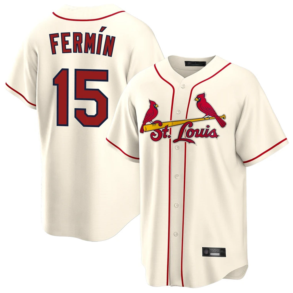 St. Louis Cardinals #15 Jose Fermin Player Cream Home Game Fdoa Stitched Jerseys