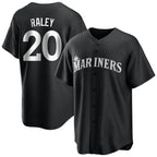 S.Mariners #20 Luke Raley Player Black Home Limited Fdoa Stitched Jerseys