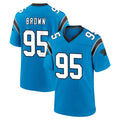 C.Panthers #95 Derrick Brown Player Blue Home Game Gdoa Stitched Jerseys