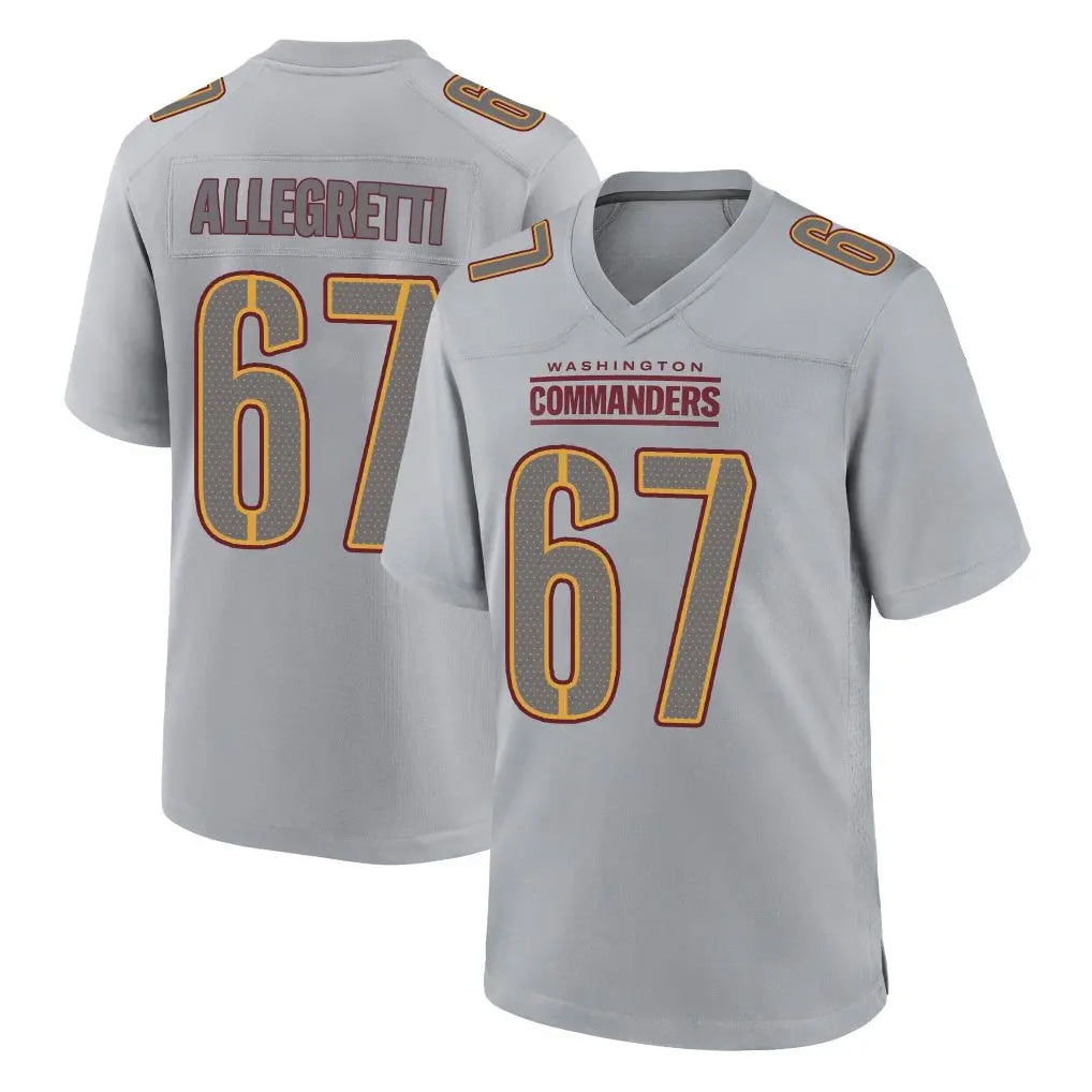 W.Commanders #67 Nick Allegretti Player Gray Atmosphere Fashion Home Game Gdoa Stitched Jerseys