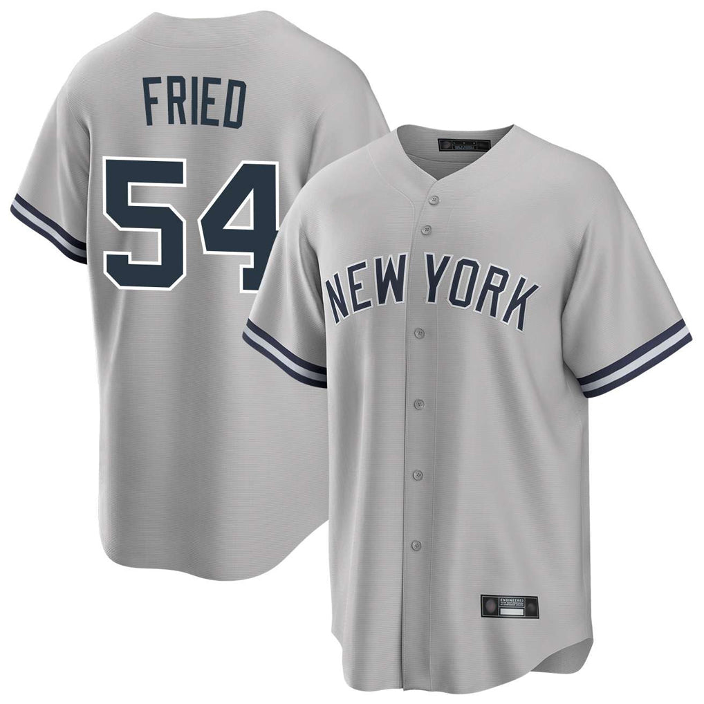 NY.Yankees #54 Max Fried Player Gray Road Game Fdoa Stitched Jerseys