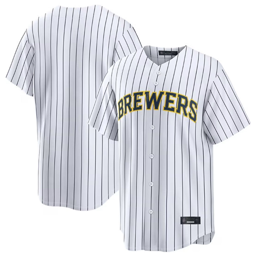 M.Brewers ## Brewers Blank Player White Stripes Home Limited Fdoa Stitched Jerseys