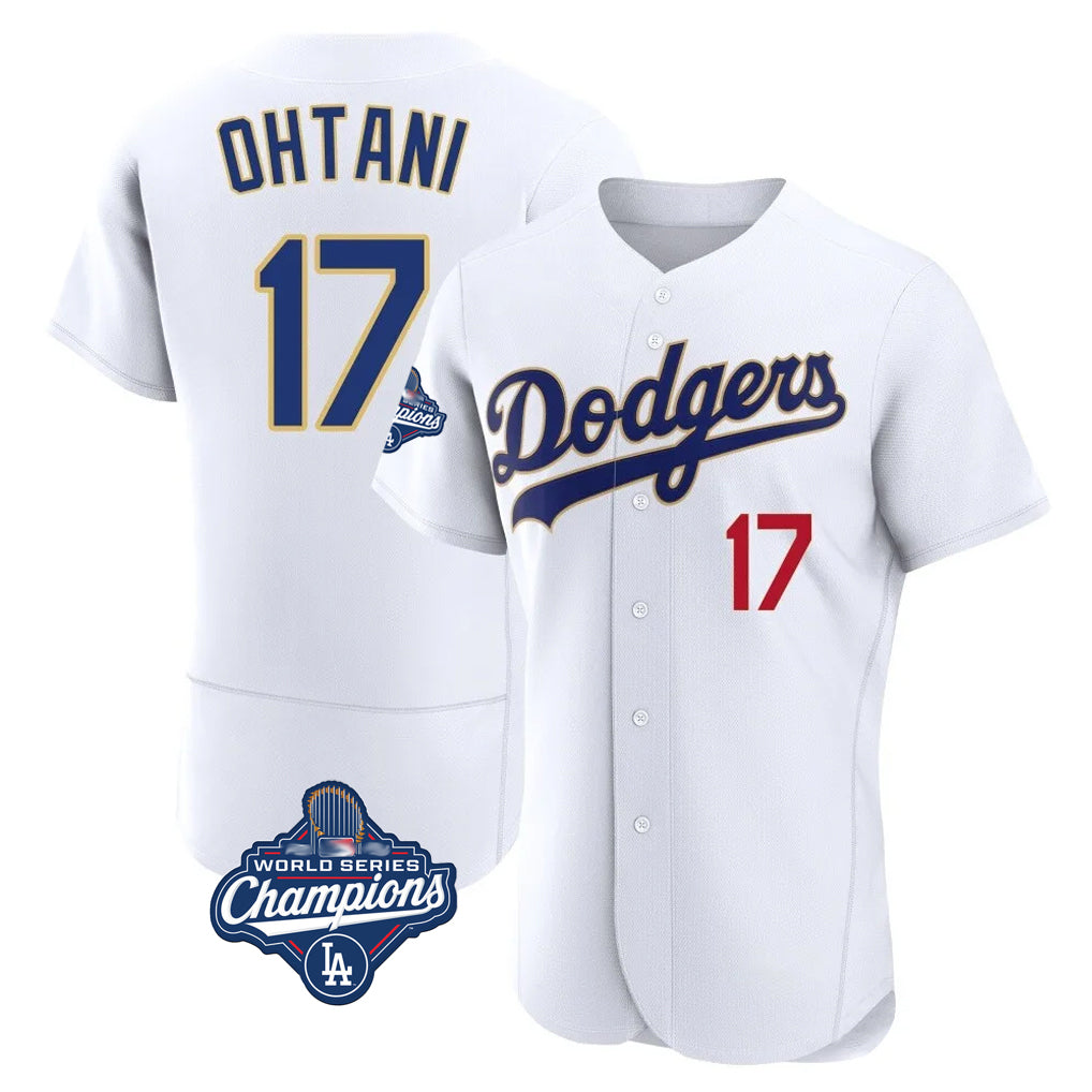 LA.Dodgers #17 Shohei Ohtani Player Gold White World Series Meet 2026 Collection Stadium Limited Elite Fdoa Stitched Jerseys