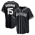 C.Rockies #15 Hunter Goodman Player Black Fashion Out Home Game Gdoa Stitched Jerseys