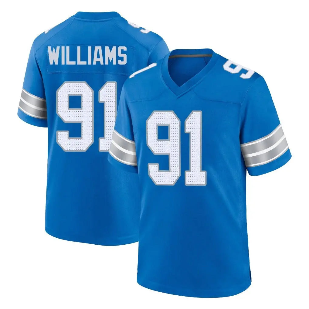 D.Lions #91 Tyleik Williams Player Blue Alternate Home Game Gdoa Stitched Jerseys