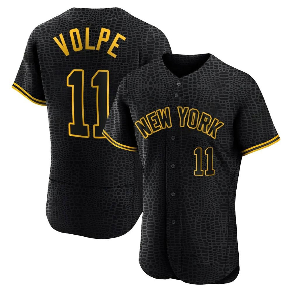 NY.Yankees #11 Anthony Volpe Player Black Snake Skin City Limited ELite Home Fdoa Stitched Jerseys