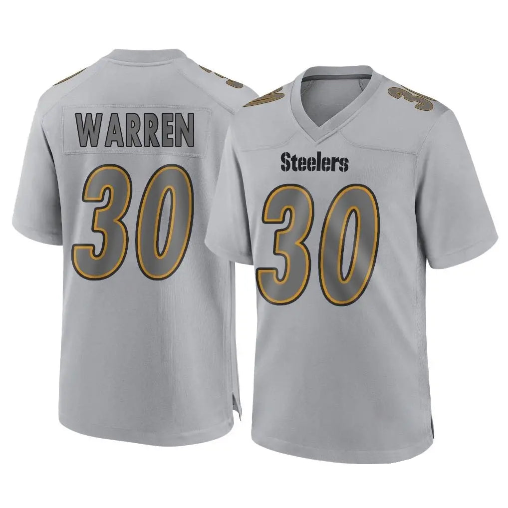 P.Steelers #30 Jaylen Warren Player Gray Atmosphere Fashion Home Game Gdoa Stitched Jerseys