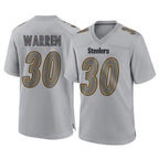 P.Steelers #30 Jaylen Warren Player Gray Atmosphere Fashion Home Game Gdoa Stitched Jerseys
