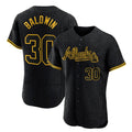 A.Braves #30 Drake Baldwin Player Black Snake Skin City Limited Elite Home Game Gdoa Stitched Jerseys