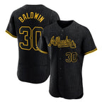 A.Braves #30 Drake Baldwin Player Black Snake Skin City Limited Elite Home Game Gdoa Stitched Jerseys