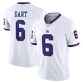 NY.Giants #6 Jaxson Dart Player White Color Rush Home Game Gdoa Stitched Jerseys