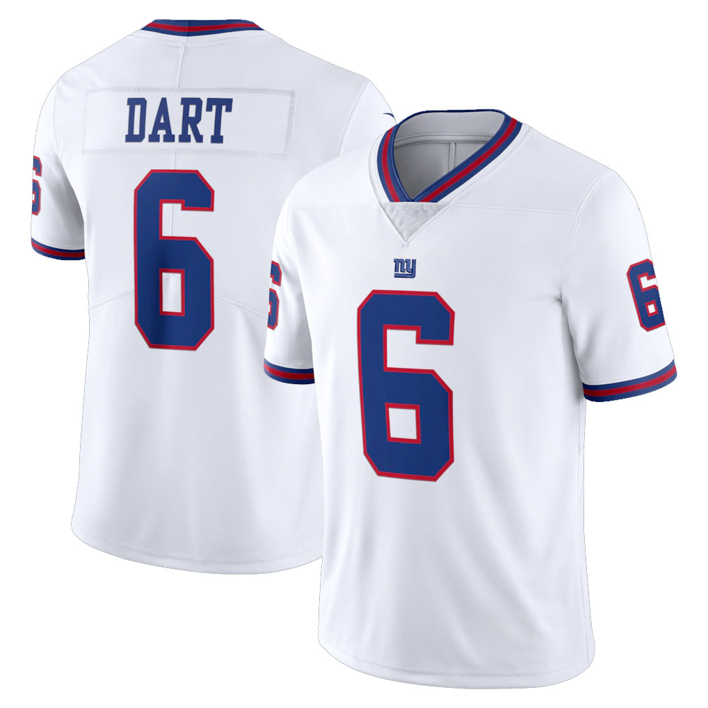NY.Giants #6 Jaxson Dart Player White Color Rush Home Game Gdoa Stitched Jerseys