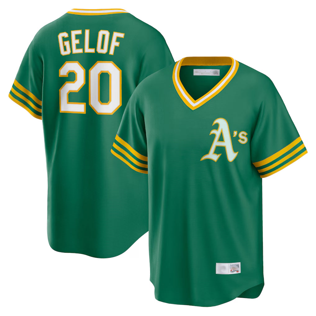 Athletics #20 Zack Gelof Player Kelly Green Cooperstown Collection T-shirt Game Gdoa Stitched Jerseys