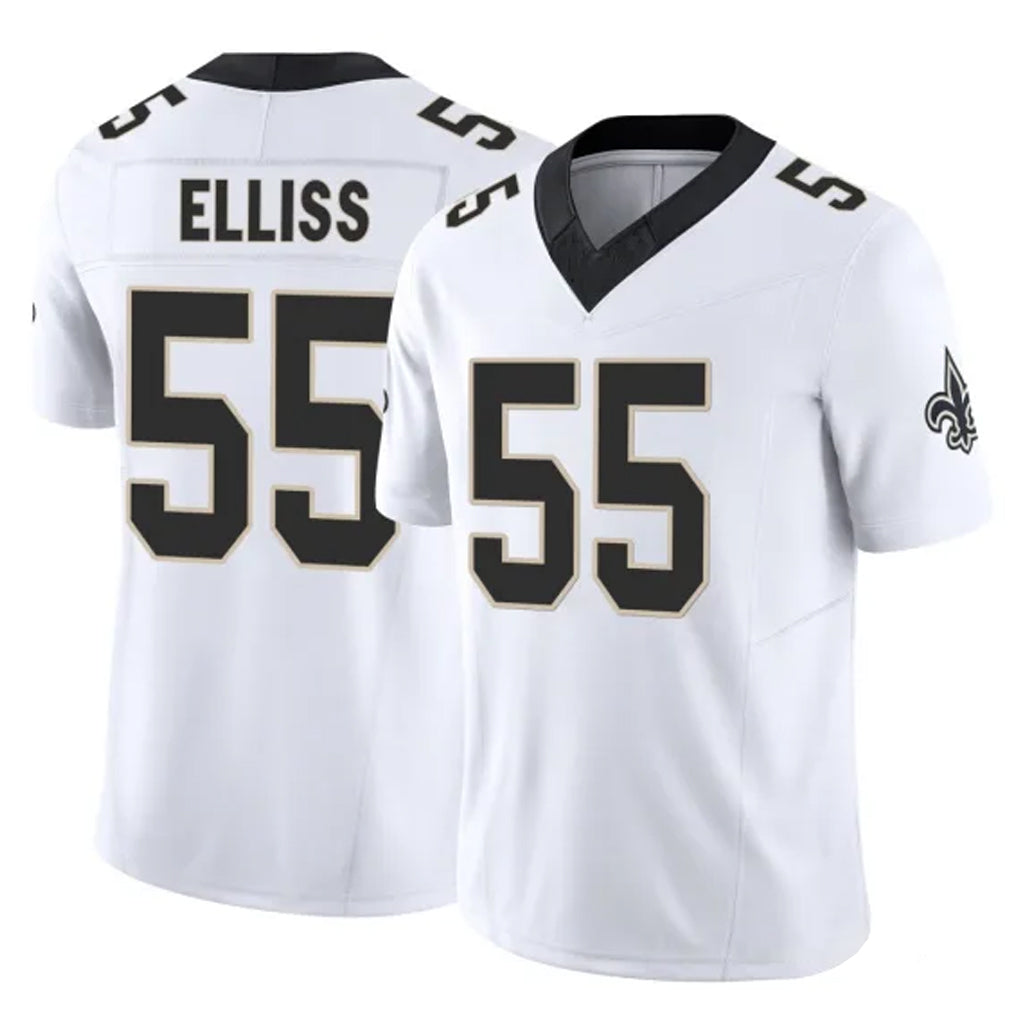 NO.Saints #55 Kaden Elliss Player White Limited Vapor F.U.S.E. Home Game Gdoa Stitched Jerseys