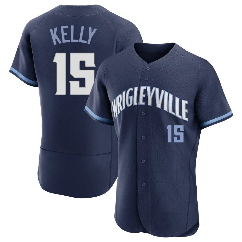 C.Cubs #15 Carson Kelly Player Navy City Connect Limited Elite Home Gdoa Stitched Jerseys