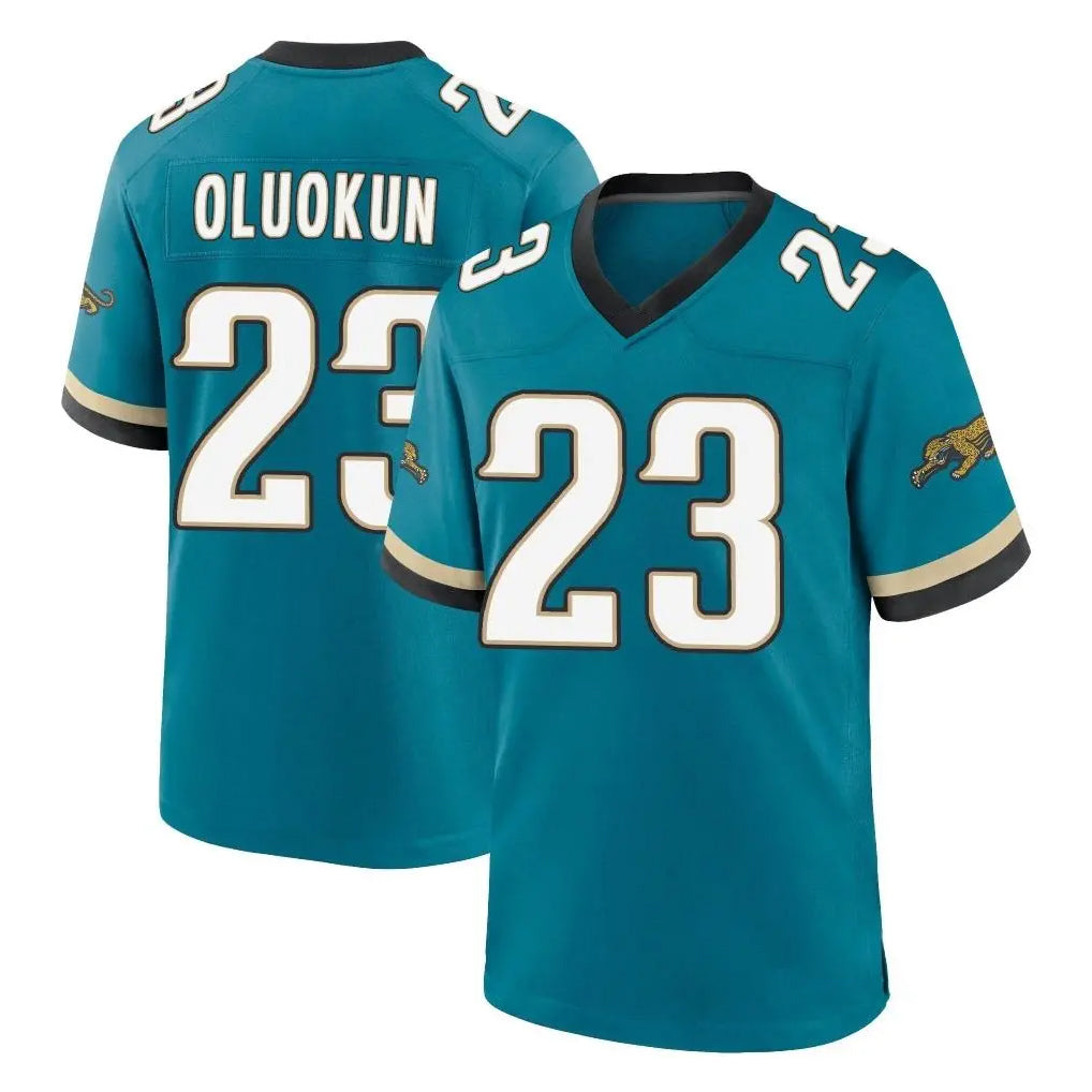 J.Jaguars #23 Foyesade Oluokun Player Teal Prowler Throwback Limited Home Game Gdoa Stitched Jerseys