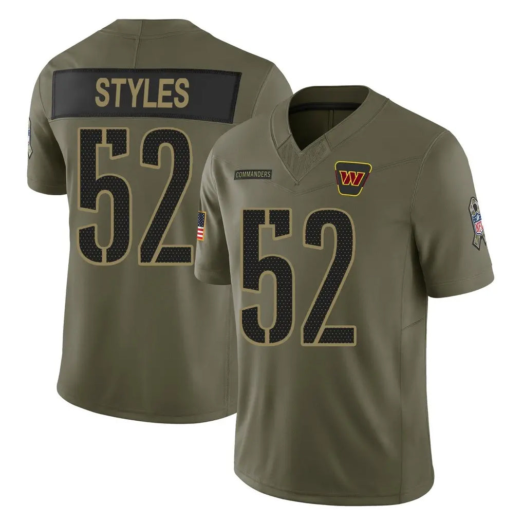 W.Commanders #52 Sonny Styles Player Olive 2025 Salute To Service Limited Home Game Gdoa Stitched Jerseys