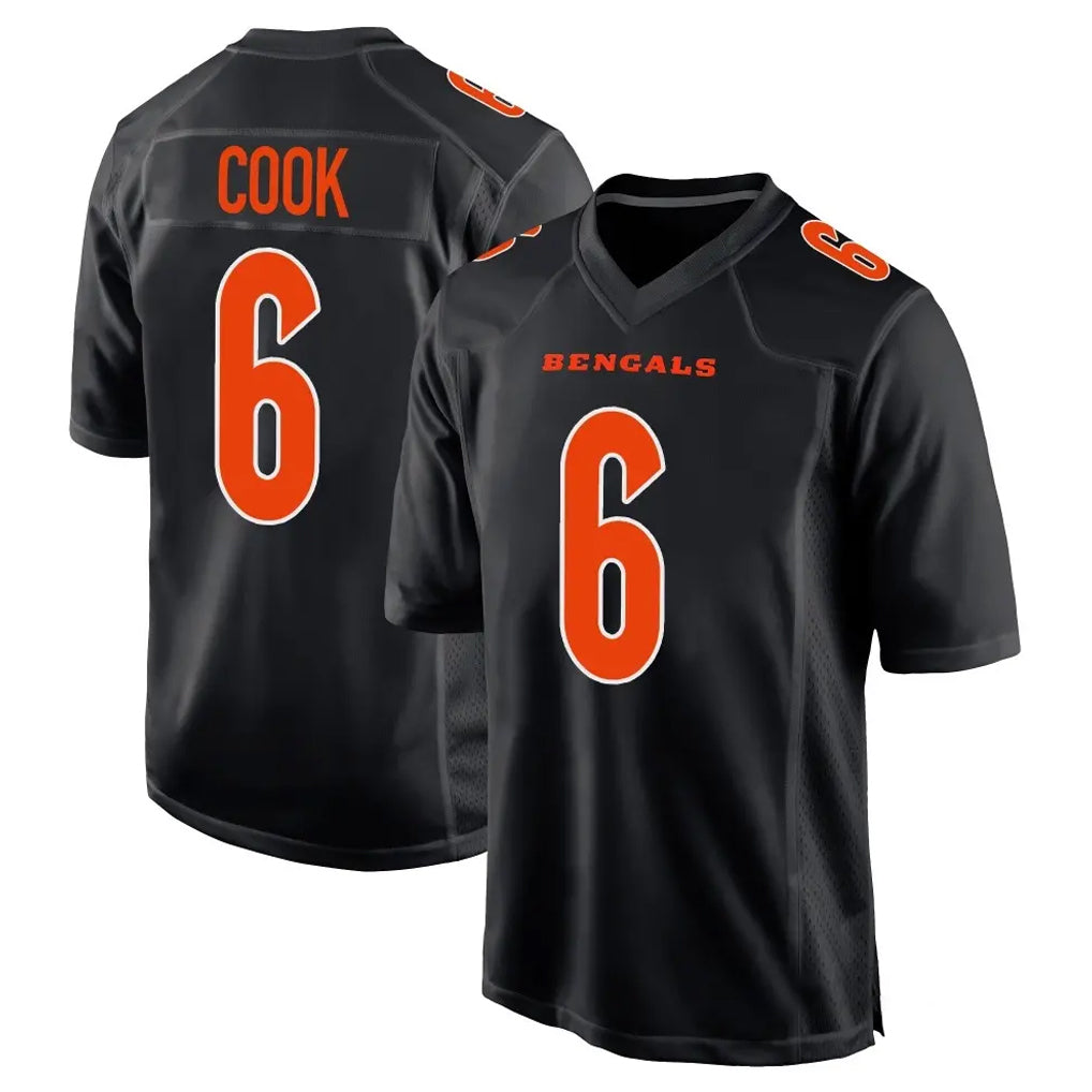 C.Bengals #6 Brian Cook Player Black Fashion Game Gdoa Stitched Jerseys