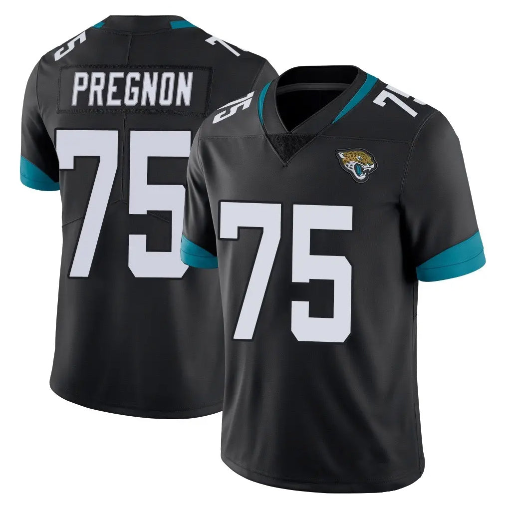 J.Jaguars #75 Emmanuel Pregnon Player Black Vapor Untouchable Limited Home Game Gdoa Stitched Jerseys