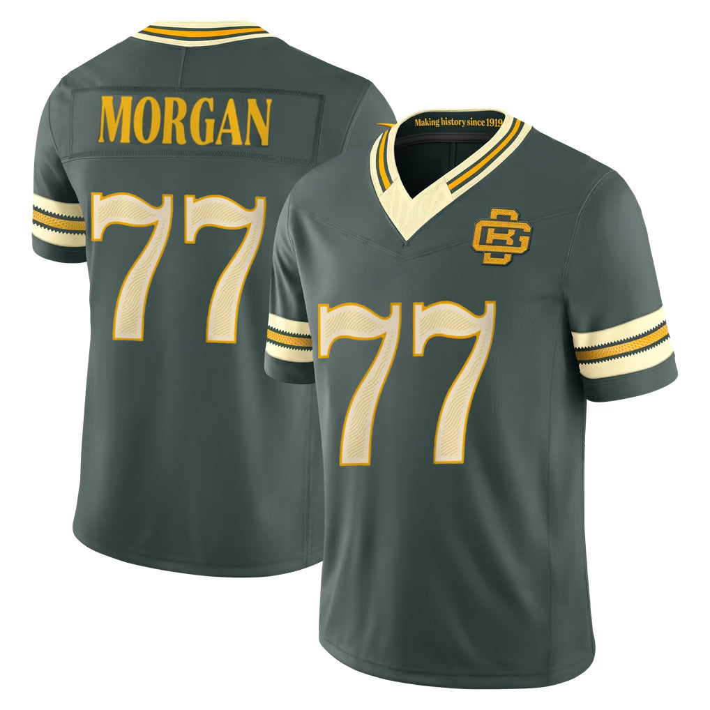 GB.Packers #77 Jordan Morgan Player Green Limited 2026 Rivalries Collection Home Game Gdoa Stitched Jerseys