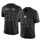 M.Dolphins #40 Willie Gay Jr. Player Black Reflective Limited Game Gdoa Stitched Jerseys