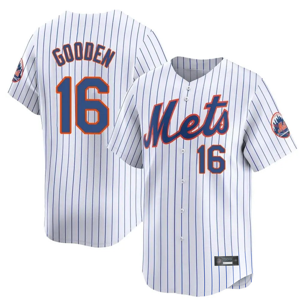 NY.Mets #16 Dwight Gooden Player White Home Limited Fdoa Stitched Jerseys
