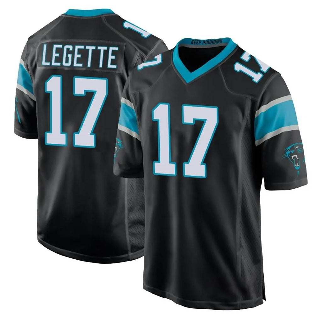 C.Panthers #17 Xavier Legette Player Black Game Gdoa Stitched Jerseys