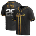 A.Braves #28 Matt Olson player Black&Gold Replica en Alternate Stitched Jerseys