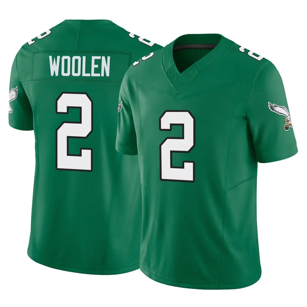 P.Eagles #2 Riq Woolen Player Green Kelly Alternate Vapor F.U.S.E. Home Game Gdoa Stitched Jerseys