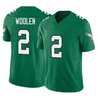 P.Eagles #2 Riq Woolen Player Green Kelly Alternate Vapor F.U.S.E. Home Game Gdoa Stitched Jerseys