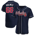 A.Braves #66 Grant Holmes Player Navy Authentic Alternate Stitched Jerseys