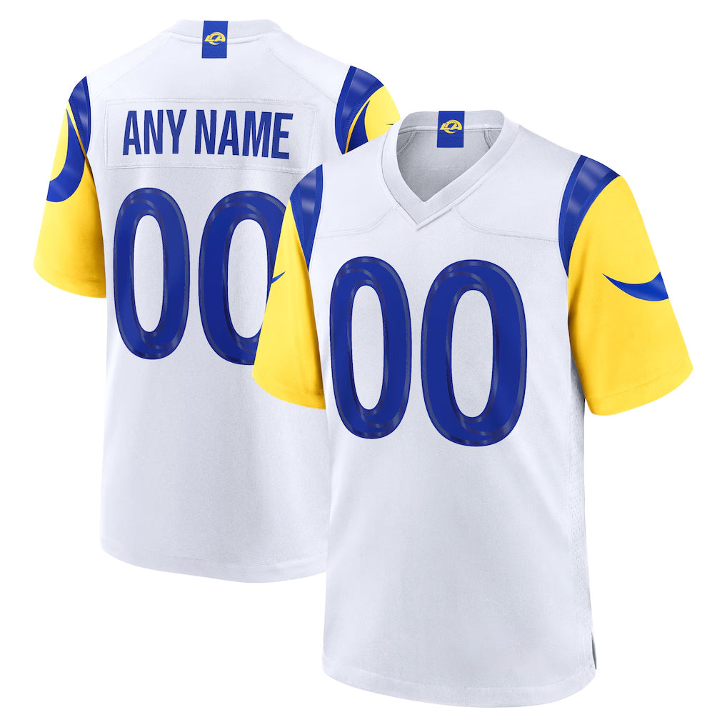 Custom LA.Rams White Limited Home Game Any Name & Numbers Gdoa Stitched Jerseys