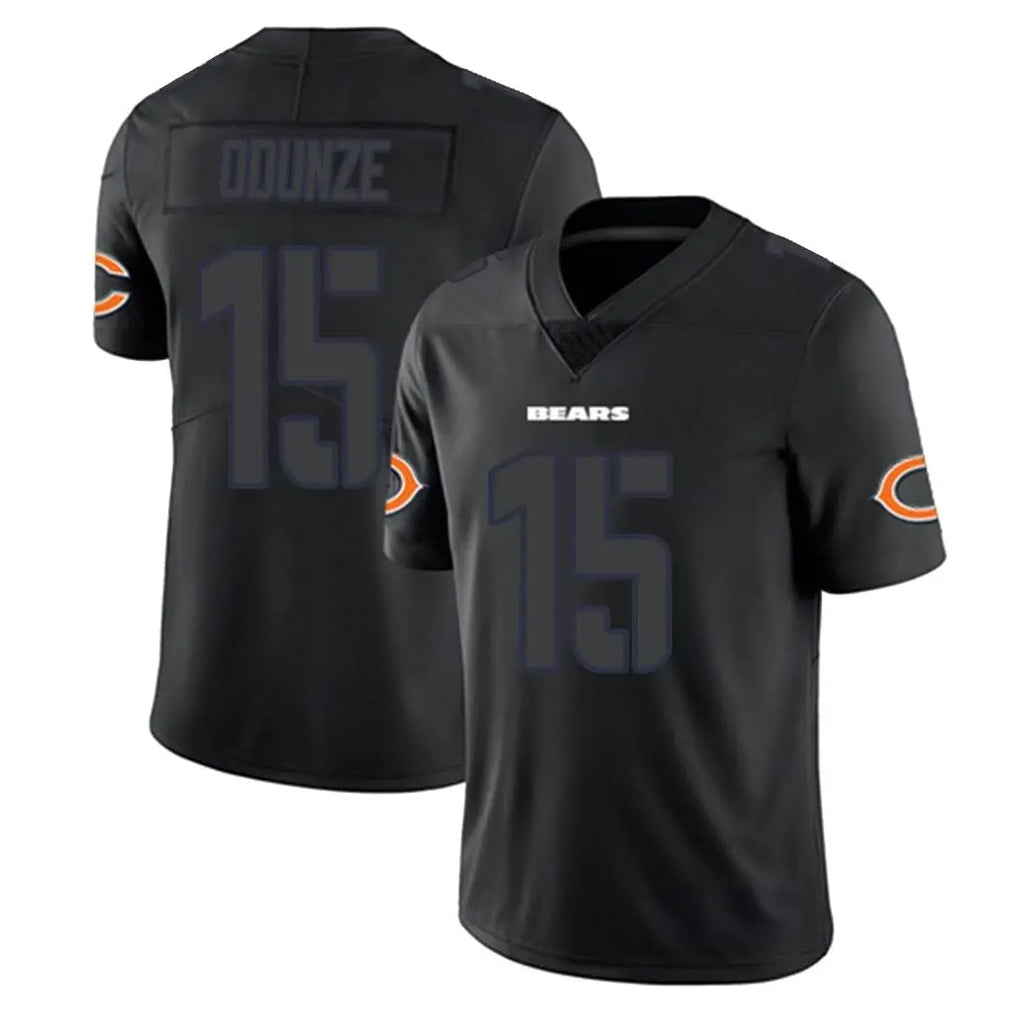 C.Bears #15 Rome Odunze Player Black Impact Limited Game Gdoa Stitched Jerseys