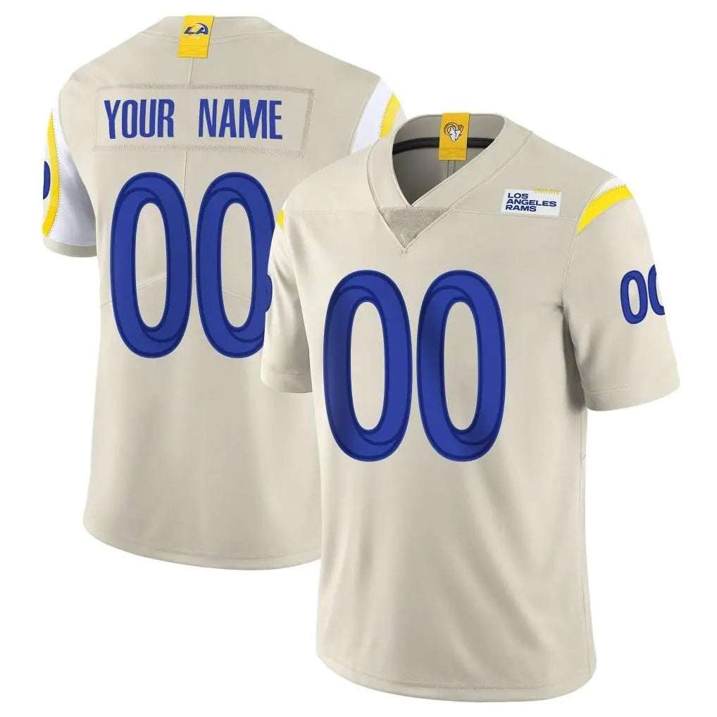Custom LA.Rams Bone Limited Vapor Home Game Any Name & Numbers Gdoa Stitched Jerseys