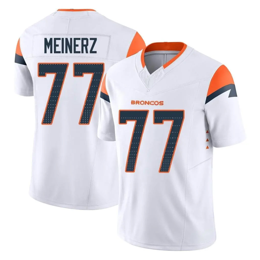 D.Broncos #77 Quinn Meinerz Player White Limited Vapor F.U.S.E. Home Game Gdoa Stitched Jerseys