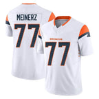 D.Broncos #77 Quinn Meinerz Player White Limited Vapor F.U.S.E. Home Game Gdoa Stitched Jerseys