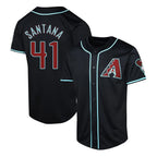 A.Diamondbacks #41 Carlos Santana Player Black Limited Home Game Gdoa Stitched Jerseys