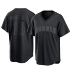 LA.Angels #13 Drew Pomeranz Player Black Pitch Fashion T-shirt Fdoa Stitched Jerseys