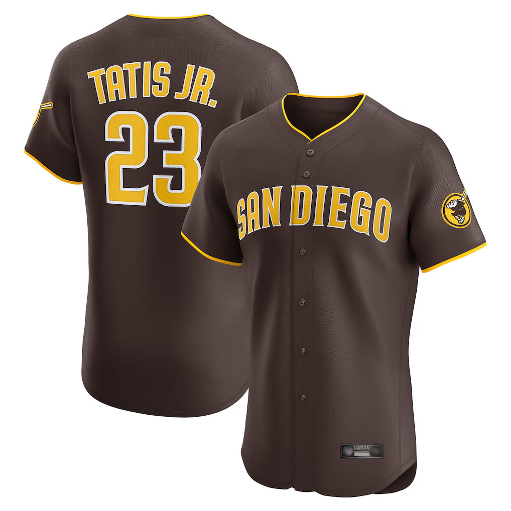S.Diego Padres #23 Fernando Tatis Jr Player Brown Home Limited Elite Fdoa Stitched Jerseys