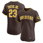 S.Diego Padres #23 Fernando Tatis Jr Player Brown Home Limited Elite Fdoa Stitched Jerseys