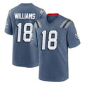 NE.Patriots #18 Kyle Williams Player Blue Rivalries Collection Home Game Gdoa Stitched Jerseys