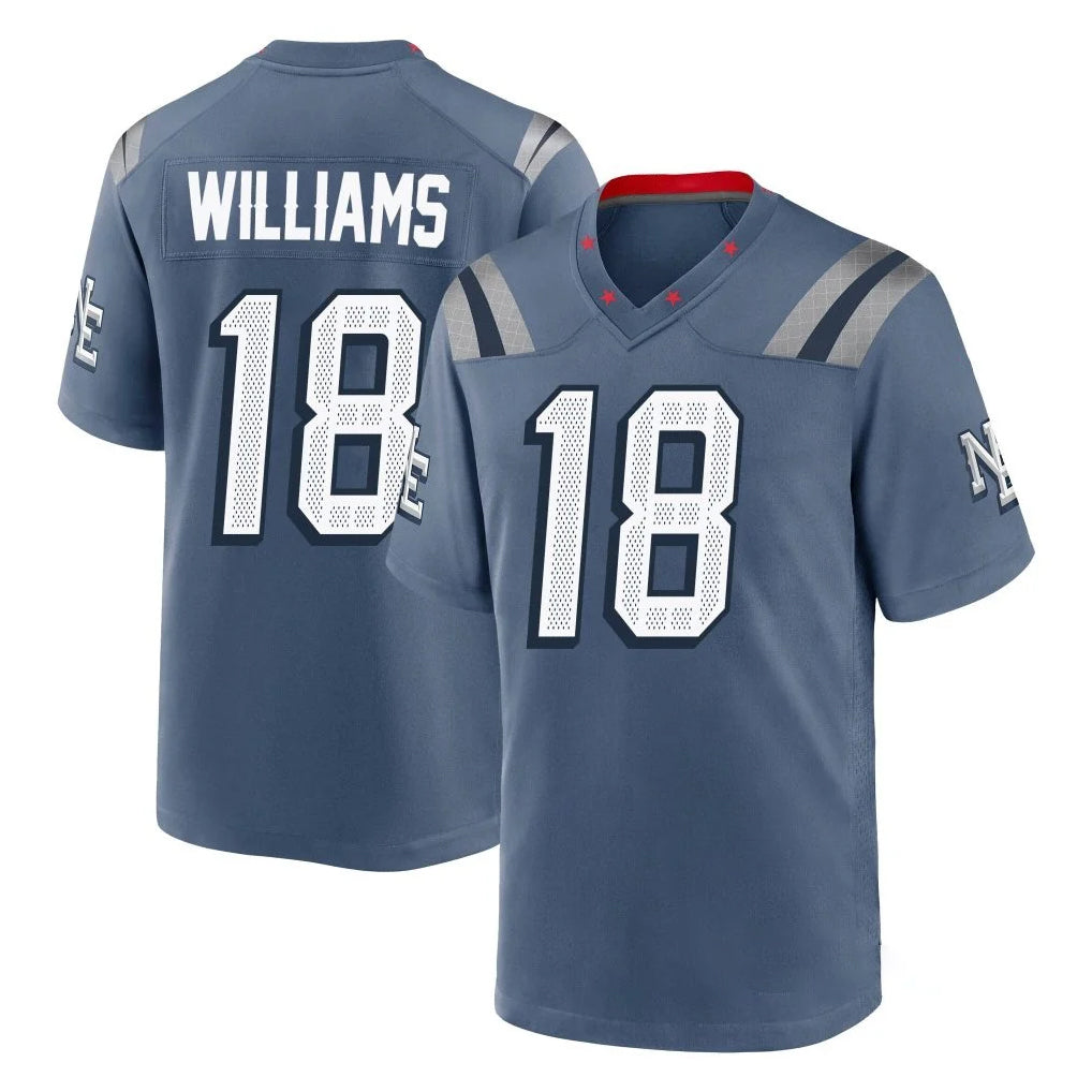 NE.Patriots #18 Kyle Williams Player Blue Rivalries Collection Home Game Gdoa Stitched Jerseys