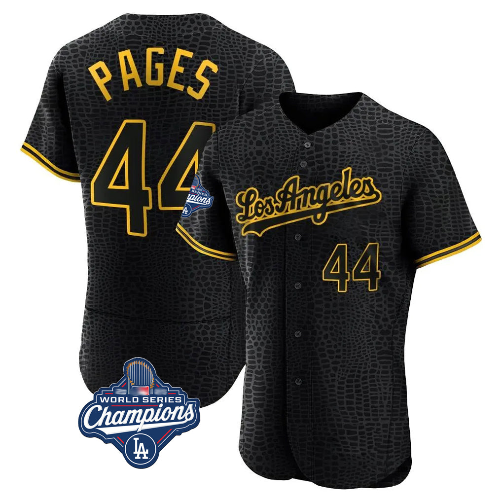 LA.Dodgers #44 Andy Pages Player Black World Series Meet Snake Skin City Limited Elite Home Fdoa Stitched Jerseys